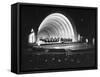 Singer Margaret Truman Standing on Stage at the Hollywood Bowl with a Large Band Behind Her-Allan Grant-Framed Stretched Canvas