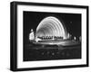 Singer Margaret Truman Standing on Stage at the Hollywood Bowl with a Large Band Behind Her-Allan Grant-Framed Photographic Print