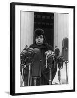 Singer Marian Anderson Conducting a Voice Test Prior to Concert on Steps of the Lincoln Memorial-Thomas D^ Mcavoy-Framed Premium Photographic Print