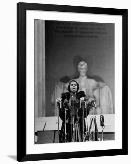 Singer Marian Anderson Giving an Easter Concert at the Lincoln Memorial-Thomas D^ Mcavoy-Framed Premium Photographic Print