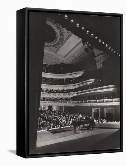 Singer Marian Anderson Performing for an Audience at Carnegie Hall-Gjon Mili-Framed Stretched Canvas