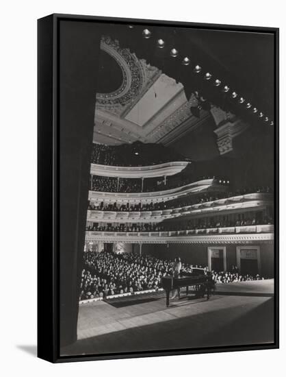 Singer Marian Anderson Performing for an Audience at Carnegie Hall-Gjon Mili-Framed Stretched Canvas