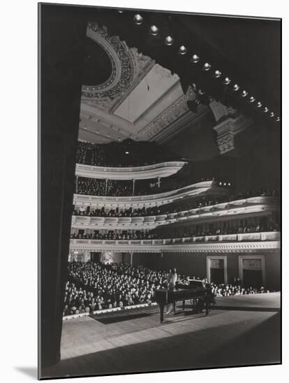 Singer Marian Anderson Performing for an Audience at Carnegie Hall-Gjon Mili-Mounted Premium Photographic Print