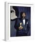 Singer Marvin Gaye Holding His Award in Press Room at Grammy Awards-null-Framed Premium Photographic Print