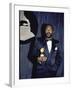 Singer Marvin Gaye Holding His Award in Press Room at Grammy Awards-null-Framed Premium Photographic Print