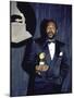 Singer Marvin Gaye Holding His Award in Press Room at Grammy Awards-null-Mounted Premium Photographic Print