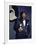 Singer Marvin Gaye Holding His Award in Press Room at Grammy Awards-null-Framed Premium Photographic Print