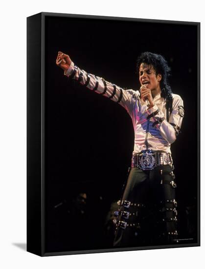 Singer Michael Jackson Performing-David Mcgough-Framed Stretched Canvas