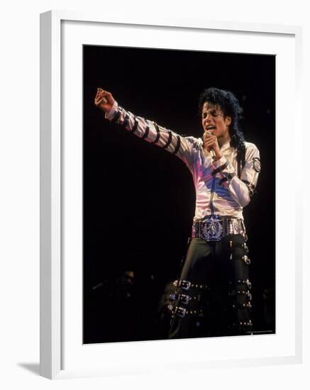 Singer Michael Jackson Performing-David Mcgough-Framed Premium Photographic Print