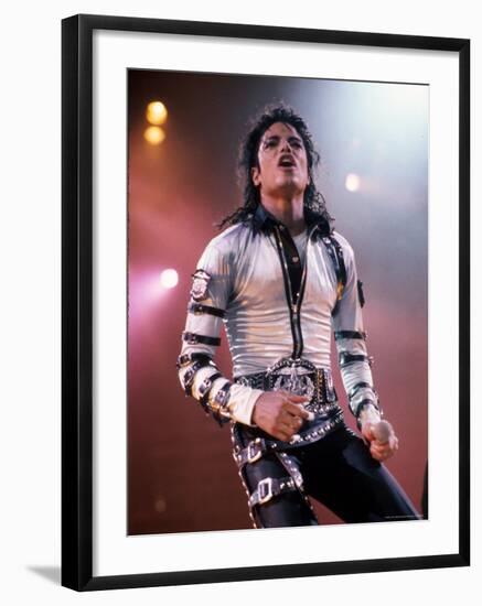 Singer Michael Jackson Performing-David Mcgough-Framed Premium Photographic Print