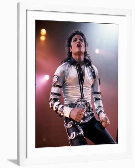 Singer Michael Jackson Performing-David Mcgough-Framed Premium Photographic Print