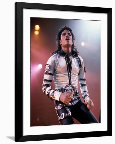 Singer Michael Jackson Performing-David Mcgough-Framed Premium Photographic Print