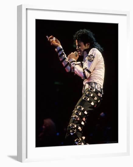 Singer Michael Jackson Performing-David Mcgough-Framed Premium Photographic Print