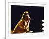 Singer Mick Jagger of the Rock Band the Rolling Stones Performing at Live Aid Concert-David Mcgough-Framed Premium Photographic Print