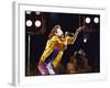 Singer Mick Jagger of the Rock Band the Rolling Stones Performing at Live Aid Concert-David Mcgough-Framed Premium Photographic Print