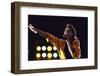 Singer Mick Jagger of the Rock Band the Rolling Stones Performing at Live Aid Concert-David Mcgough-Framed Photographic Print