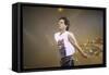 Singer Mick Jagger of the Rock Band the Rolling Stones Performing-David Mcgough-Framed Stretched Canvas