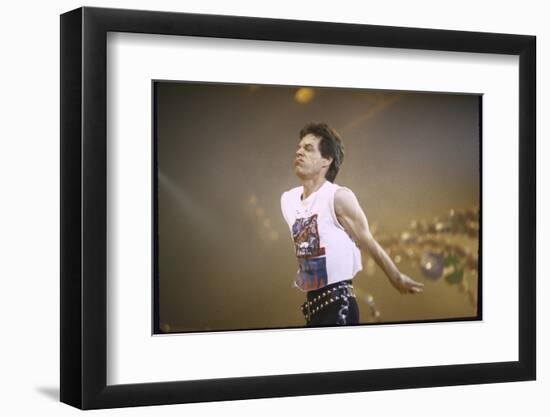 Singer Mick Jagger of the Rock Band the Rolling Stones Performing-David Mcgough-Framed Photographic Print