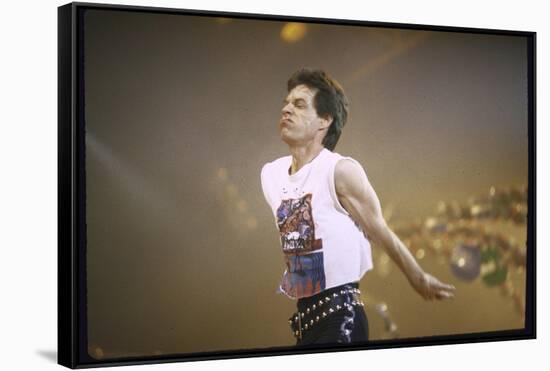 Singer Mick Jagger of the Rock Band the Rolling Stones Performing-David Mcgough-Framed Stretched Canvas