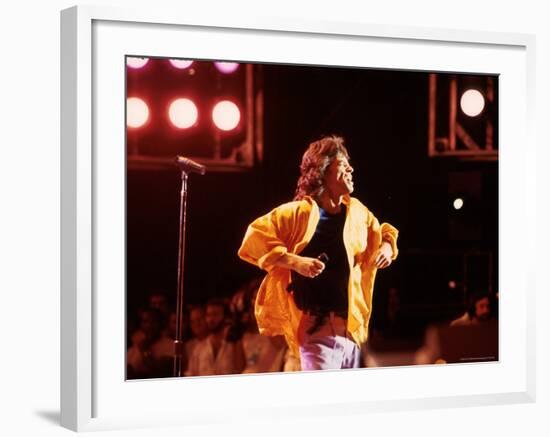 Singer Mick Jagger Performing-David Mcgough-Framed Premium Photographic Print