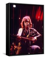 Singer Neil Diamond Playing Guitar-Michael Mauney-Framed Stretched Canvas