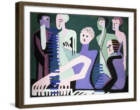 Singer on Piano-Ernst Ludwig Kirchner-Framed Giclee Print