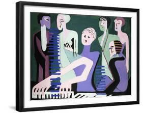 Singer on Piano-Ernst Ludwig Kirchner-Framed Giclee Print