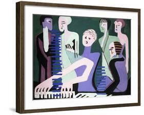 Singer on Piano-Ernst Ludwig Kirchner-Framed Giclee Print