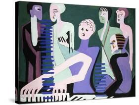 Singer on Piano-Ernst Ludwig Kirchner-Stretched Canvas