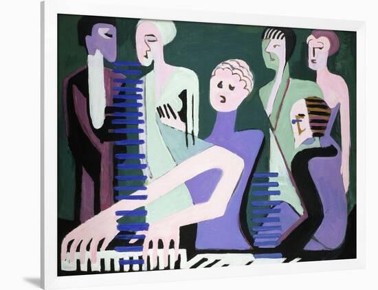 Singer on Piano-Ernst Ludwig Kirchner-Framed Giclee Print