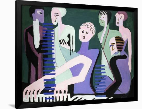 Singer on Piano-Ernst Ludwig Kirchner-Framed Giclee Print