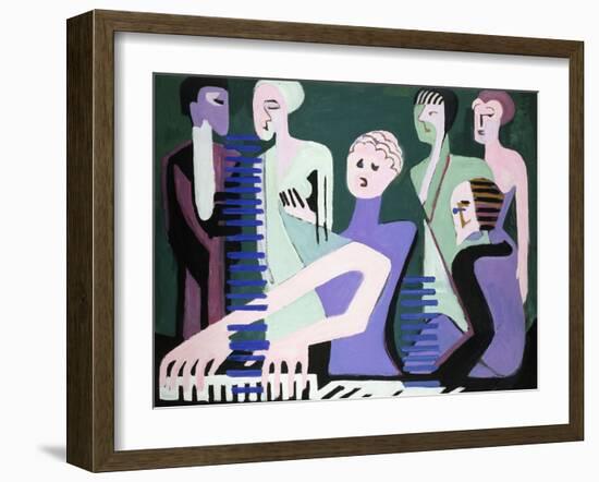 Singer on Piano-Ernst Ludwig Kirchner-Framed Giclee Print