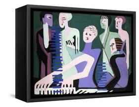 Singer on Piano-Ernst Ludwig Kirchner-Framed Stretched Canvas