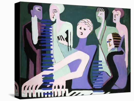 Singer on Piano-Ernst Ludwig Kirchner-Stretched Canvas