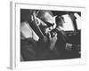 Singer Ray Charles Wearing Earphones While in His Private Plane-null-Framed Premium Photographic Print
