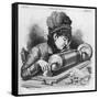 Singer Recording on Edison's Phonograph at New York-null-Framed Stretched Canvas