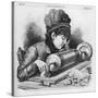 Singer Recording on Edison's Phonograph at New York-null-Stretched Canvas