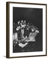 Singer Ricky Nelson and Band Duing a Performance-Ralph Crane-Framed Premium Photographic Print