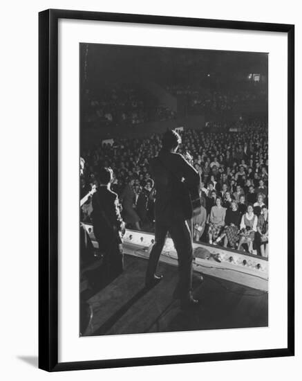 Singer Ricky Nelson and Band During a Performance-Ralph Crane-Framed Premium Photographic Print