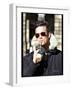 Singer Robbie Williams Pictured in Edinburgh, March 2002-null-Framed Photographic Print