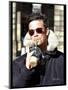 Singer Robbie Williams Pictured in Edinburgh, March 2002-null-Mounted Premium Photographic Print