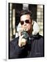 Singer Robbie Williams Pictured in Edinburgh, March 2002-null-Framed Photographic Print