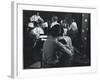 Singer Sarah Vaughn Sitting at Piano While the J. C. Heard Orchestra Plays During Rehearsal-Gjon Mili-Framed Premium Photographic Print