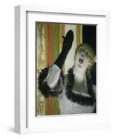 Singer with Glove-Edgar Degas-Framed Giclee Print