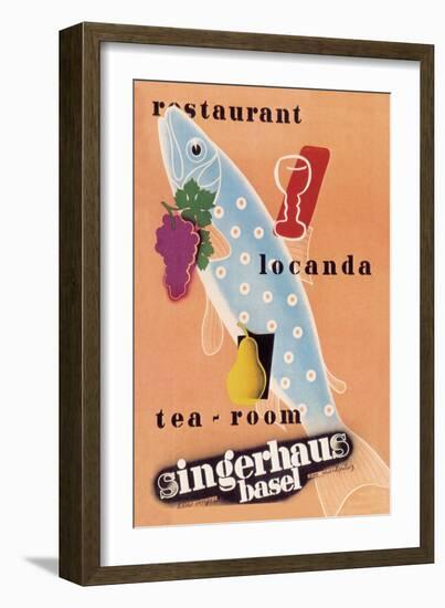 Singerhaus Basel: Restaurant, Locanda, Tea-Room-Charles Kuhn-Framed Art Print