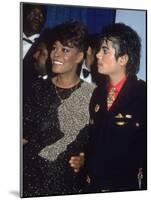 Singers Dionne Warwick and Michael Jackson at the Grammy Awards-null-Mounted Premium Photographic Print