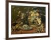 Singes et perroquet auprés d'une corbeille de fruits-Frans Snyders-Framed Giclee Print