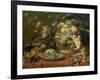 Singes et perroquet auprés d'une corbeille de fruits-Frans Snyders-Framed Giclee Print