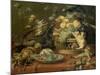 Singes et perroquet auprés d'une corbeille de fruits-Frans Snyders-Mounted Giclee Print