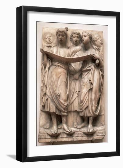 Singing Angels, Relief from the Cantoria by Luca Della Robbia (1400-82), C.1435-Luca Della Robbia-Framed Giclee Print